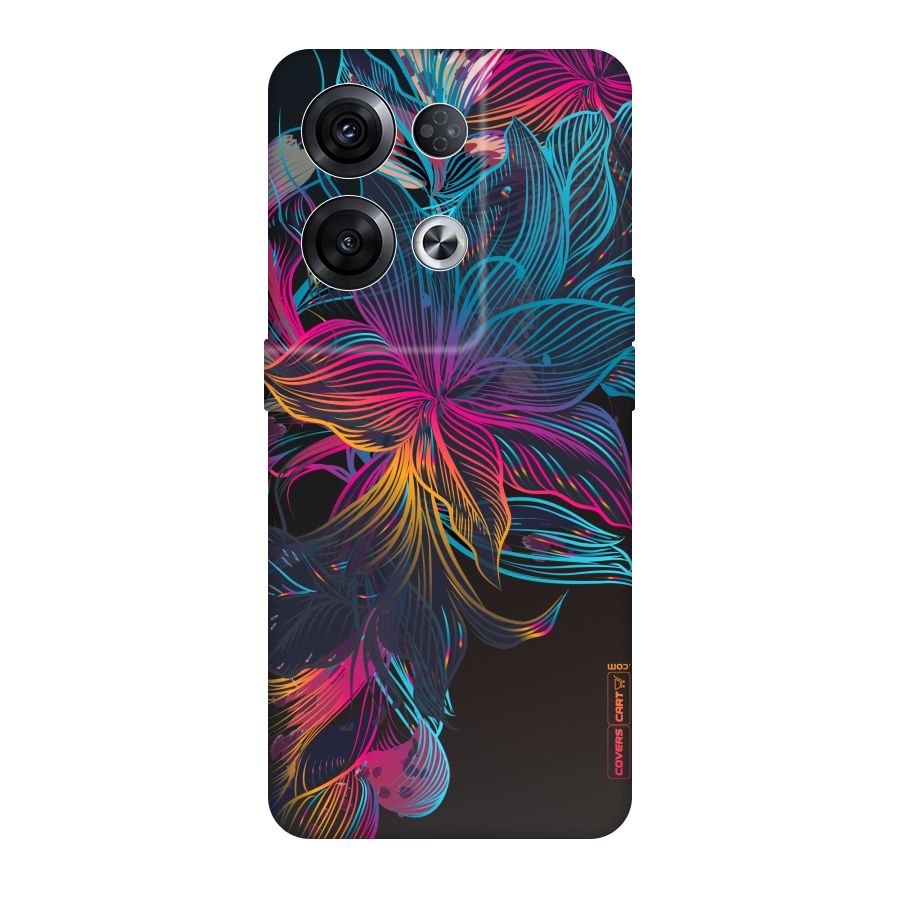 Multi-Colour Flowers Original Polycarbonate Back Case for Oppo Reno8 Pro 5G