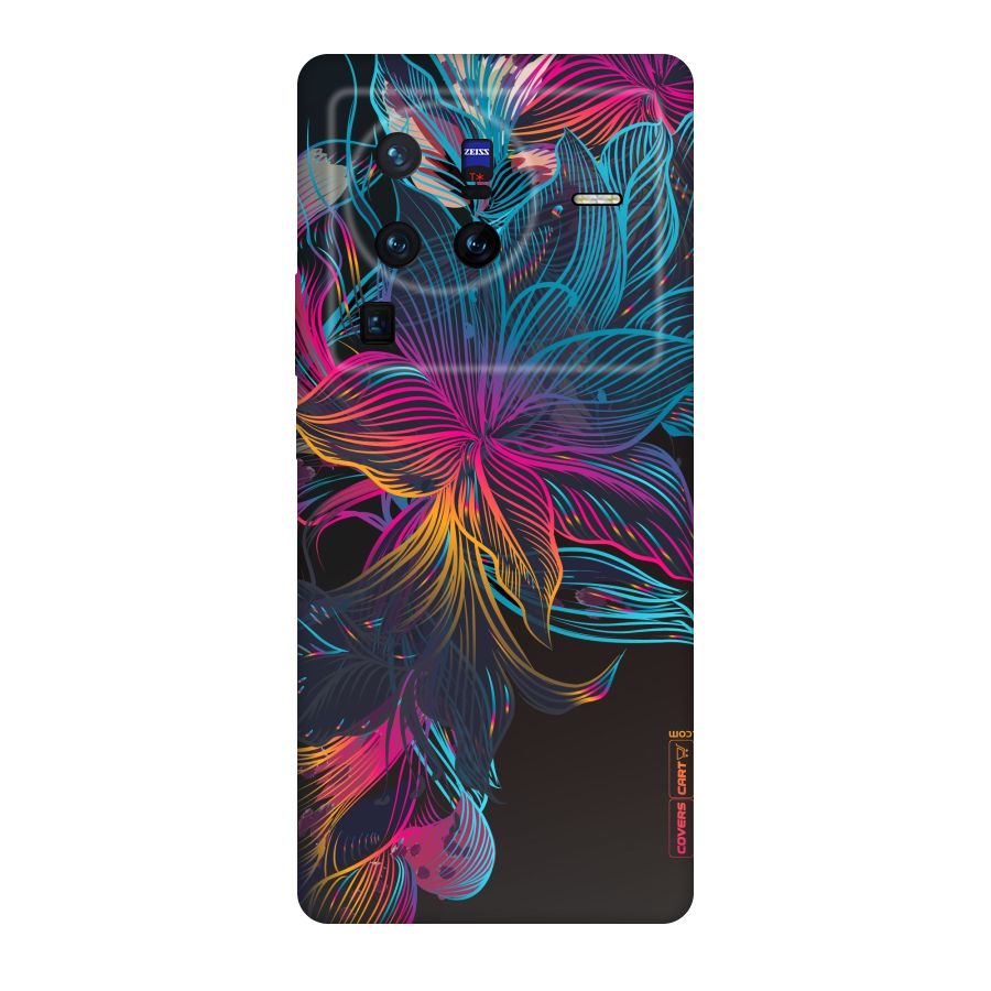 Multi-Colour Flowers Original Polycarbonate Back Case for Vivo X80