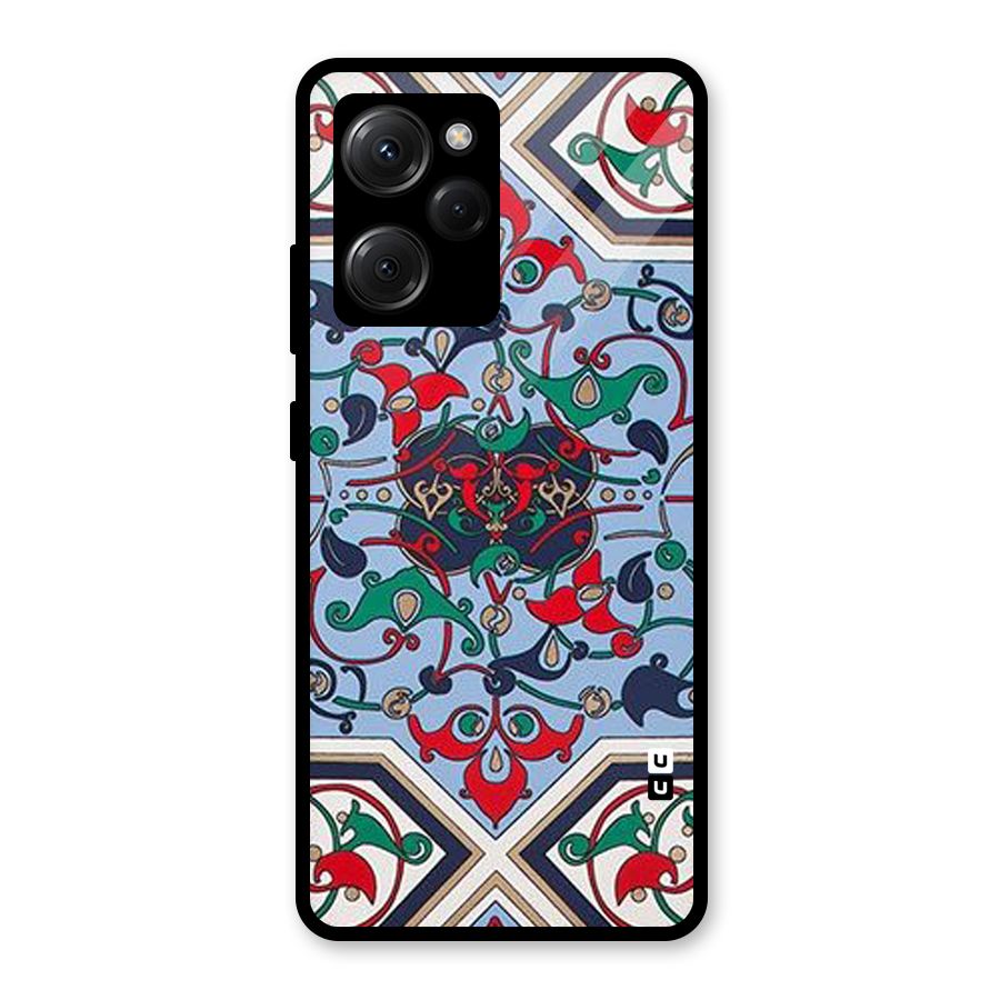 Multi Block Pattern Glass Back Case for Poco X5 Pro