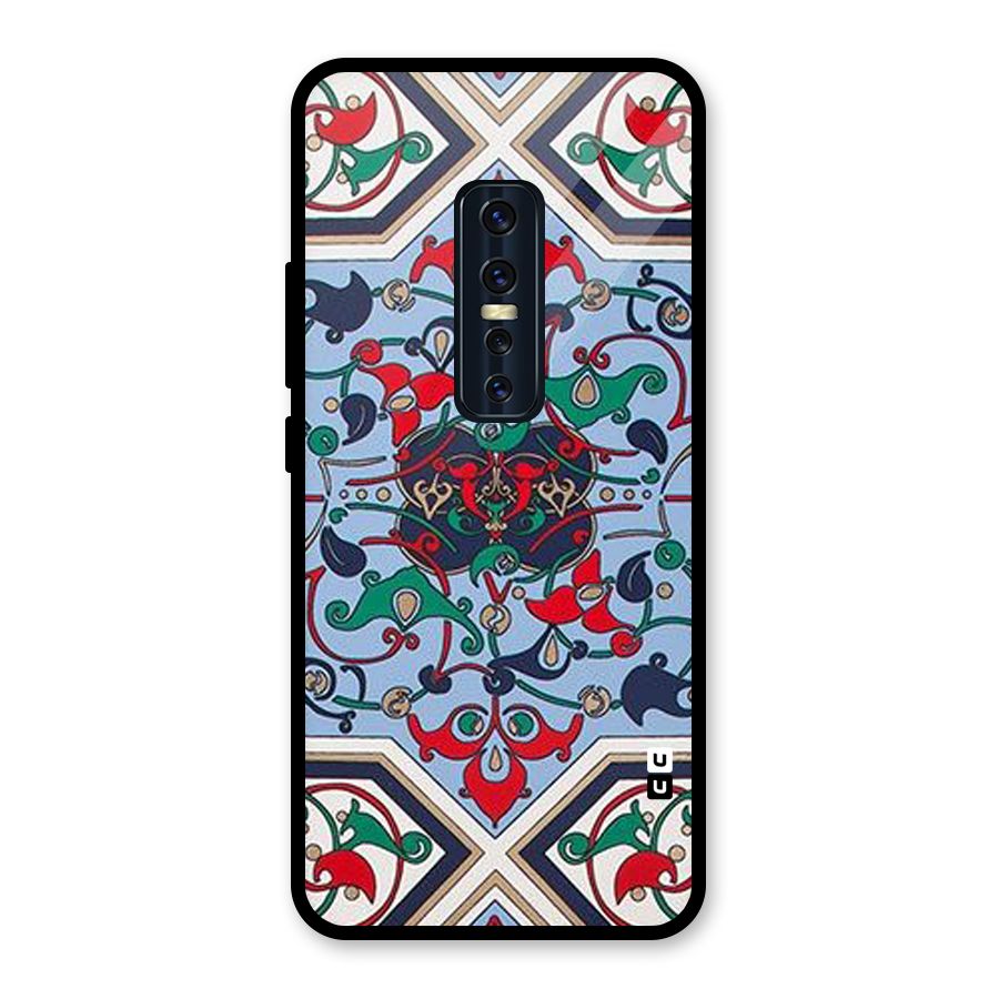 Multi Block Pattern Glass Back Case for Vivo V17 Pro
