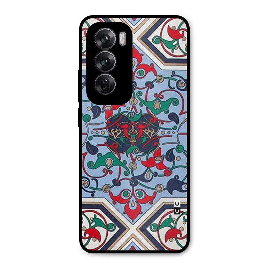 Multi Block Pattern Metal Back Case for Oppo Reno12 Pro