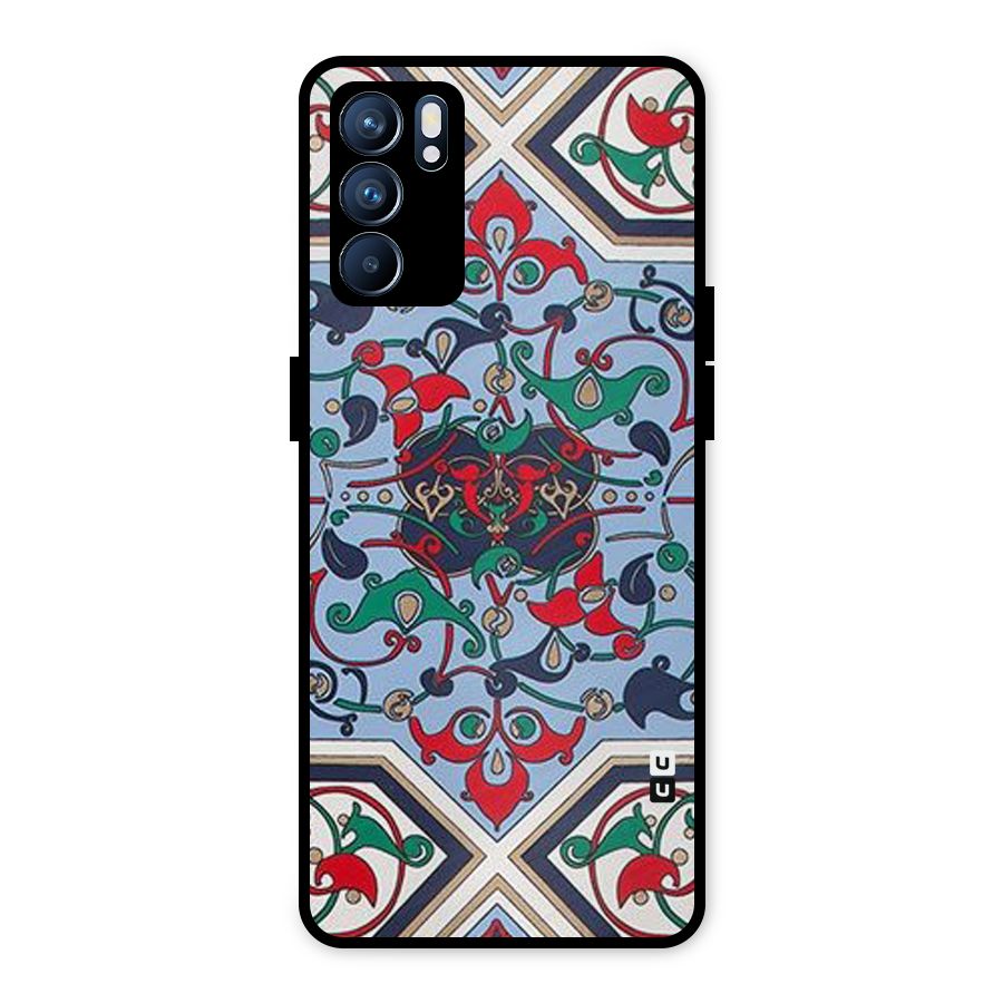 Multi Block Pattern Metal Back Case for Oppo Reno6 5G
