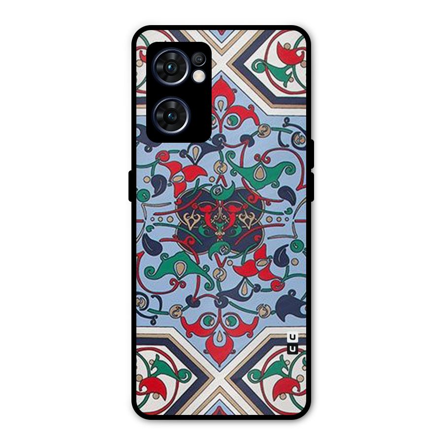 Multi Block Pattern Metal Back Case for Oppo Reno7 5G