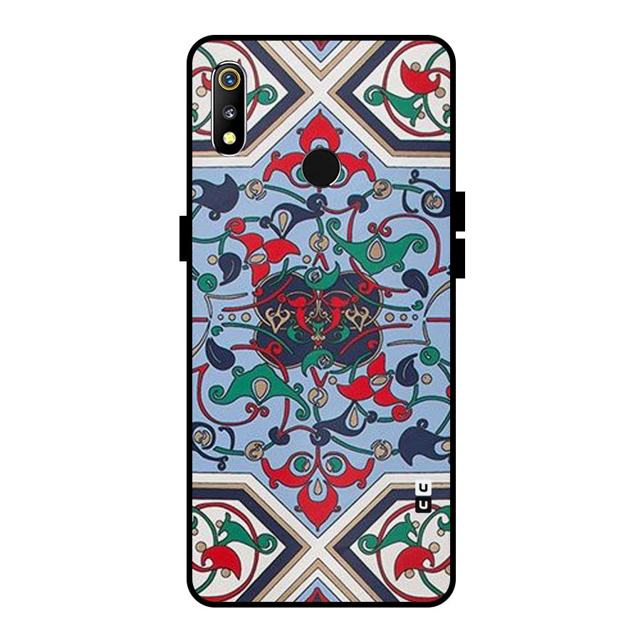 Multi Block Pattern Metal Back Case for Realme 3