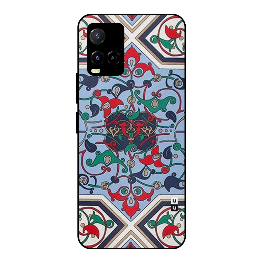 Multi Block Pattern Metal Back Case for Vivo Y21A