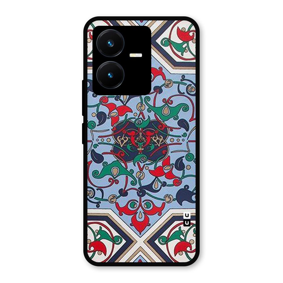 Multi Block Pattern Metal Back Case for Vivo Y22s