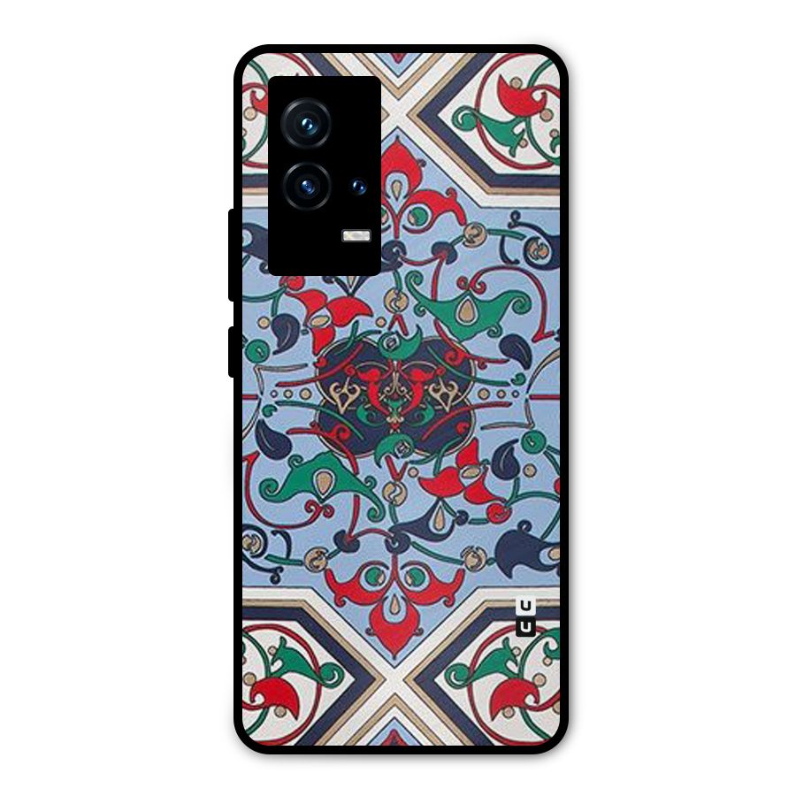 Multi Block Pattern Metal Back Case for iQOO 9 5G