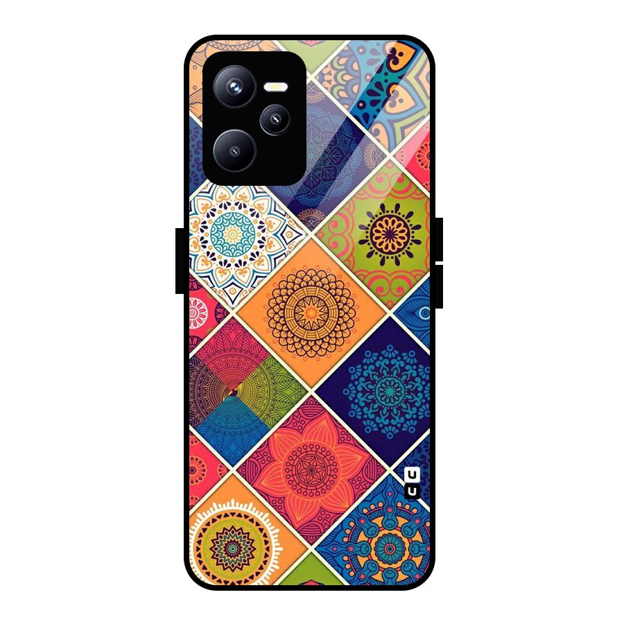 Multi Designs Glass Back Case for Realme C35