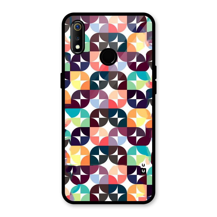 Multicolor Arc Glass Back Case for Realme 3
