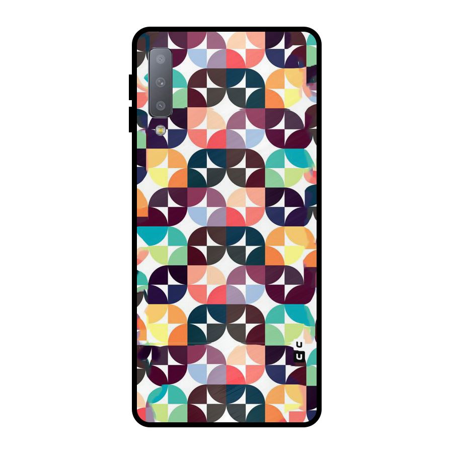 Multicolor Arc Metal Back Case for Galaxy A7 (2018)