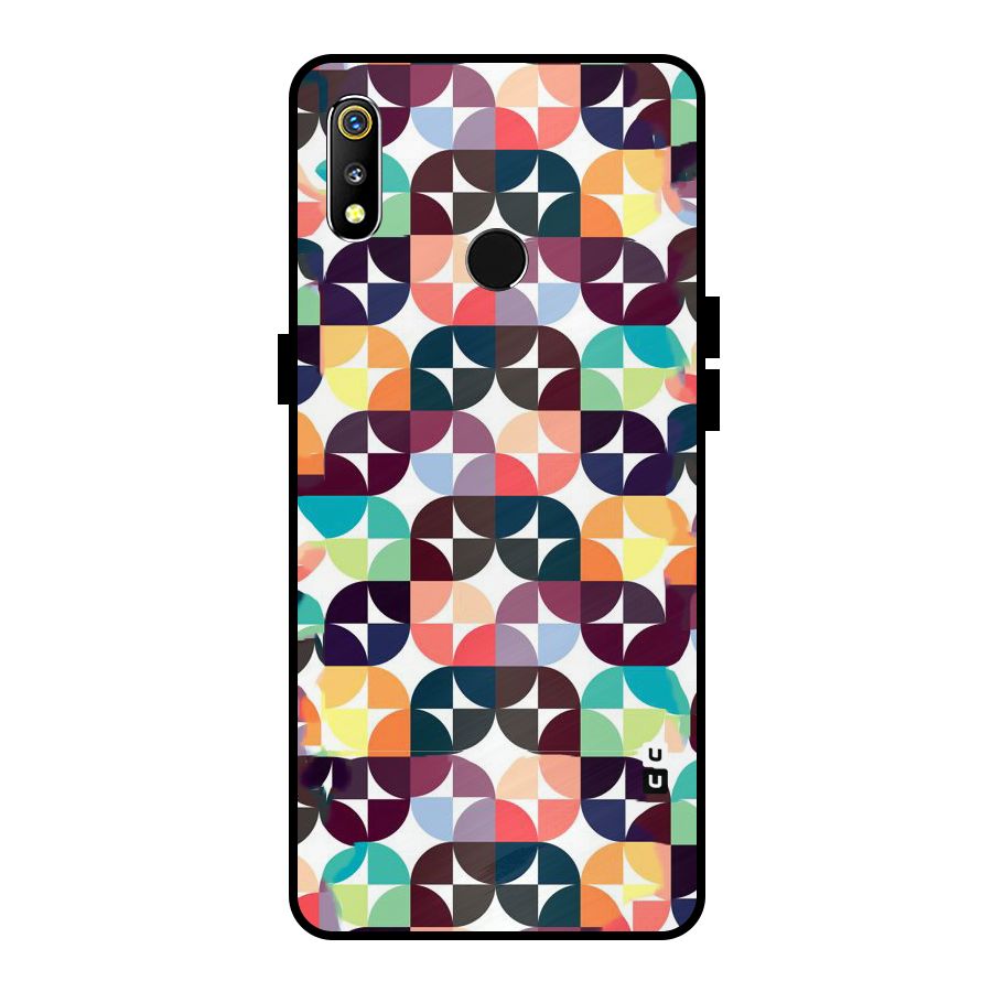 Multicolor Arc Metal Back Case for Realme 3