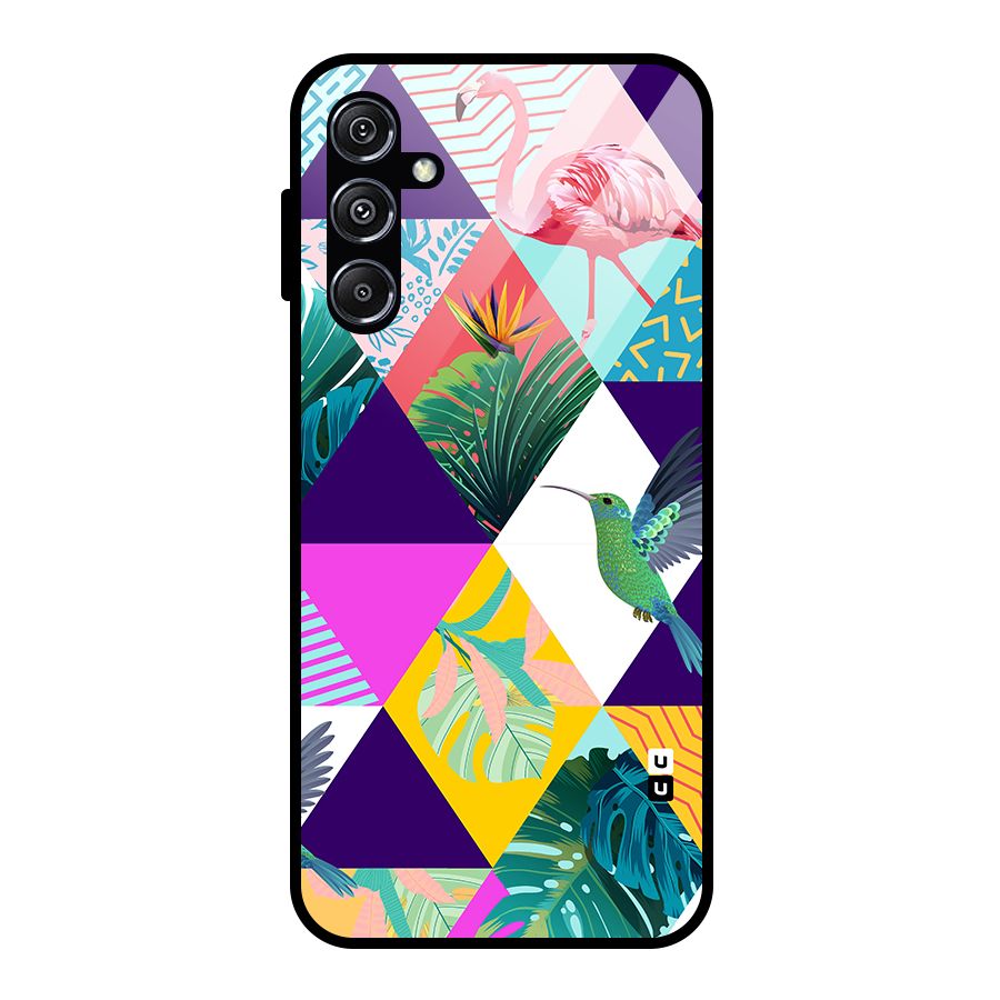 Multicolor Exotic Seamless Pattern Glass Back Case for Galaxy M34 5G