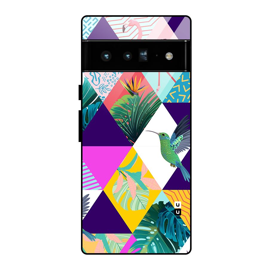 Multicolor Exotic Seamless Pattern Glass Back Case for Google Pixel 6 Pro