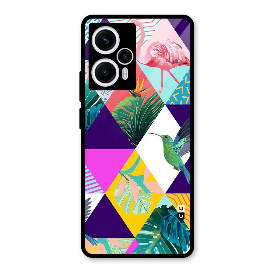 Multicolor Exotic Seamless Pattern Glass Back Case for Poco F5