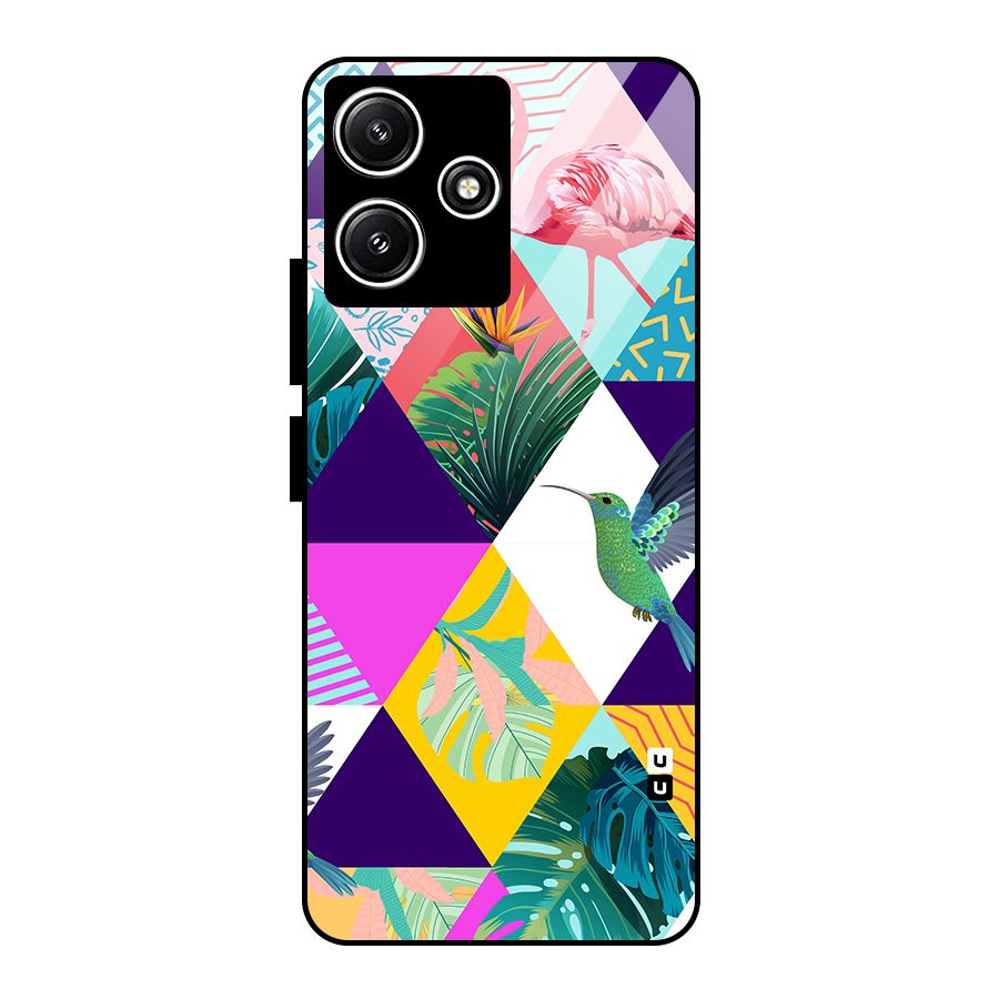 Multicolor Exotic Seamless Pattern Glass Back Case for Poco M6 Pro