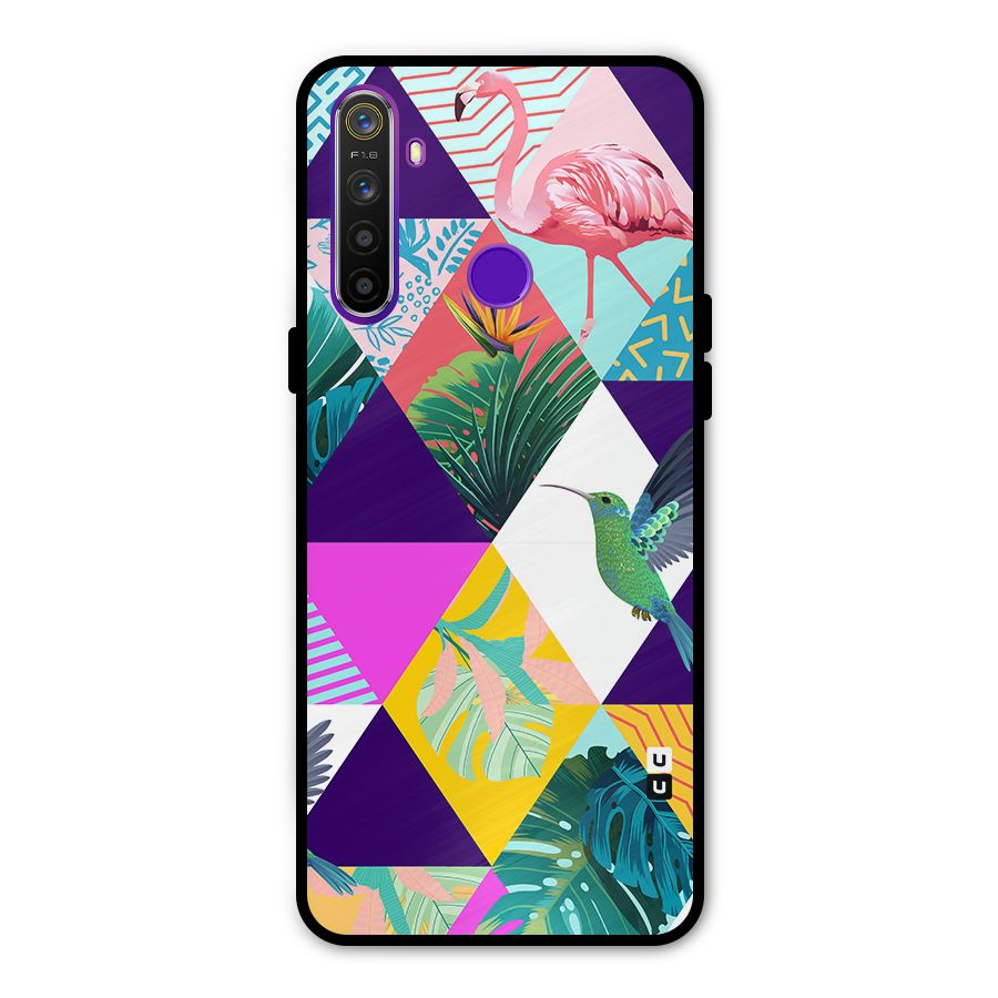 Multicolor Exotic Seamless Pattern Glass Back Case for Realme 5s