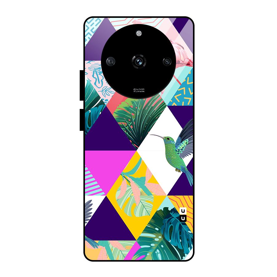 Multicolor Exotic Seamless Pattern Glass Back Case for Realme Narzo 60 5G