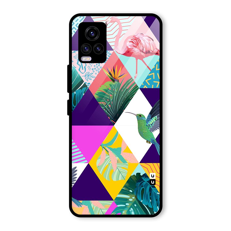 Multicolor Exotic Seamless Pattern Glass Back Case for Vivo V20 2021