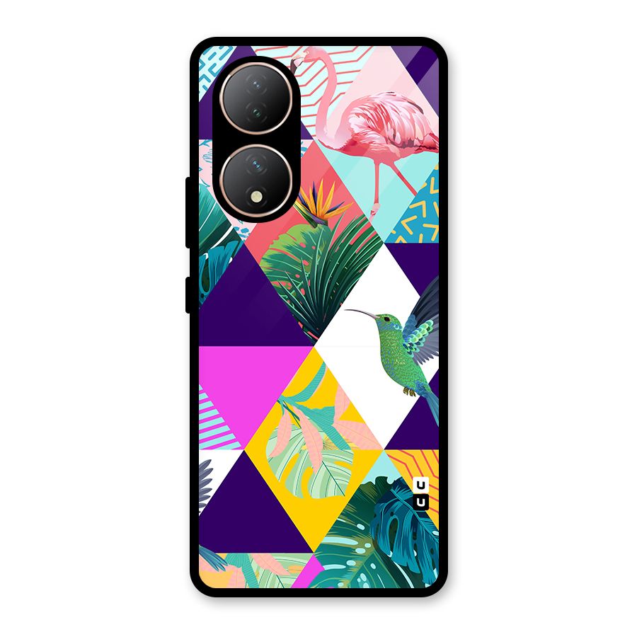 Multicolor Exotic Seamless Pattern Glass Back Case for Vivo Y100A