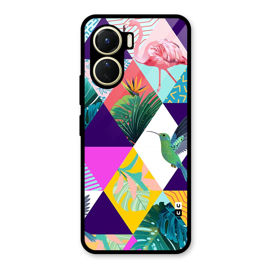 Multicolor Exotic Seamless Pattern Glass Back Case for Vivo Y16