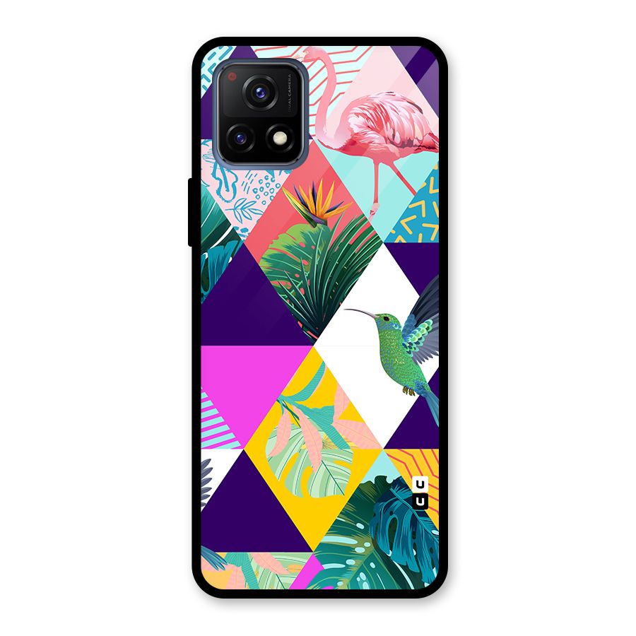 Multicolor Exotic Seamless Pattern Glass Back Case for Vivo Y72 5G