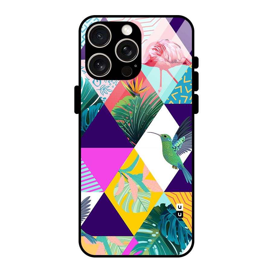 Multicolor Exotic Seamless Pattern Glass Back Case for iPhone 15 Pro Max