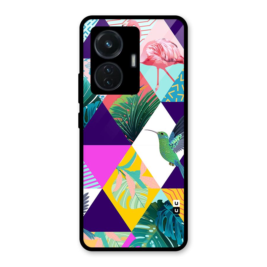 Multicolor Exotic Seamless Pattern Glass Back Case for iQOO Z6 44W