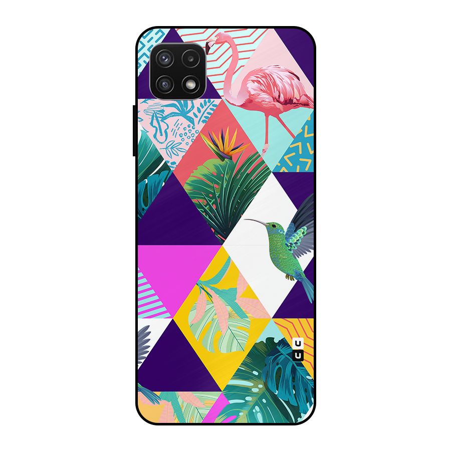 Multicolor Exotic Seamless Pattern Metal Back Case for Galaxy A22 5G