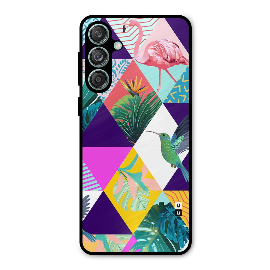 Multicolor Exotic Seamless Pattern Metal Back Case for Galaxy M55 5G
