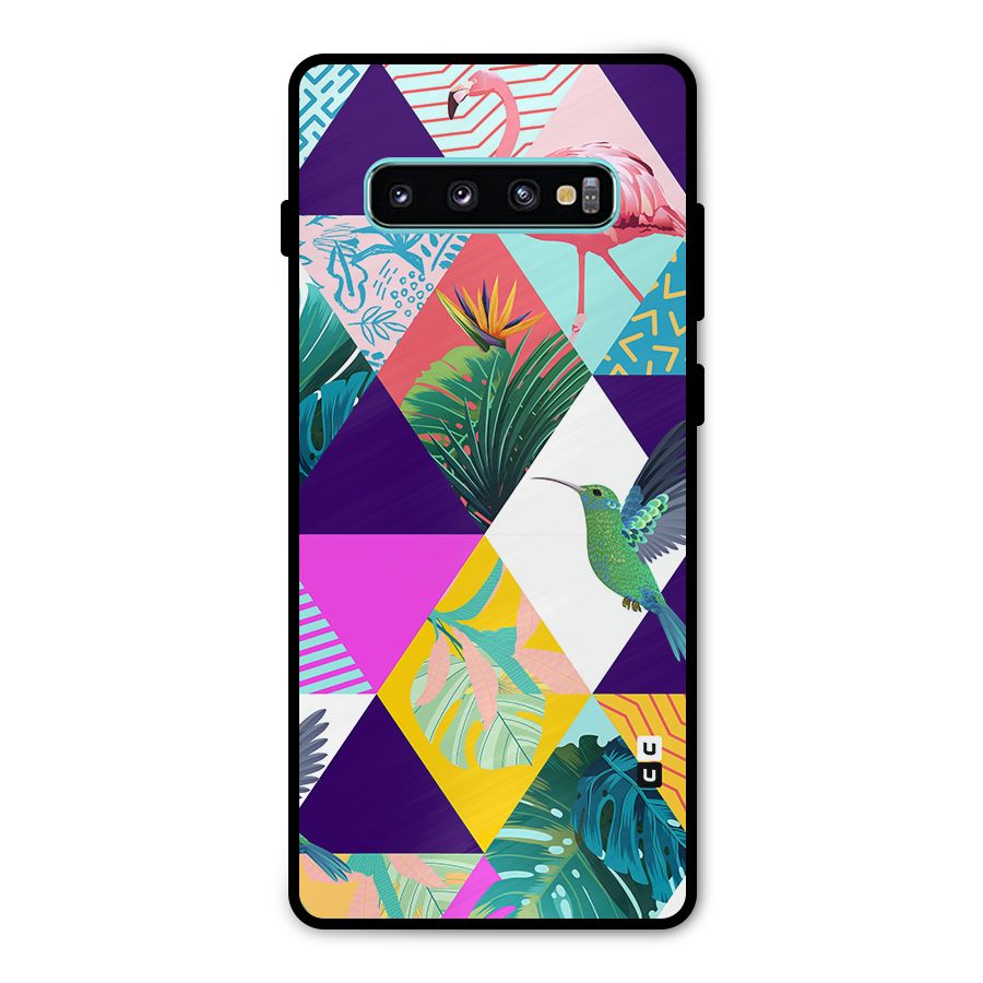 Multicolor Exotic Seamless Pattern Metal Back Case for Galaxy S10 Plus