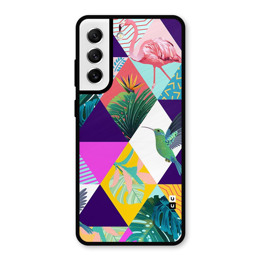 Multicolor Exotic Seamless Pattern Metal Back Case for Galaxy S21 FE 5G