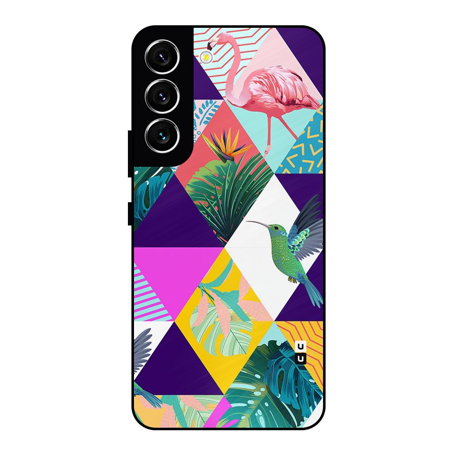 Multicolor Exotic Seamless Pattern Metal Back Case for Galaxy S22 5G
