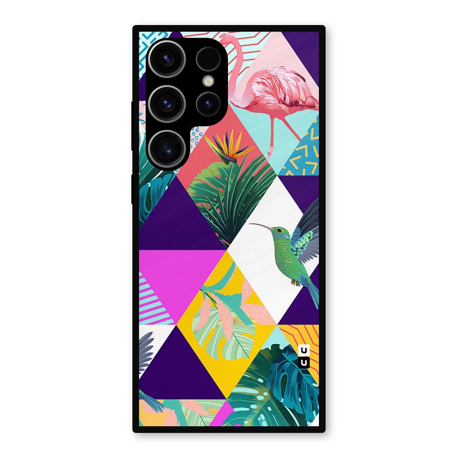Multicolor Exotic Seamless Pattern Metal Back Case for Galaxy S23 Ultra