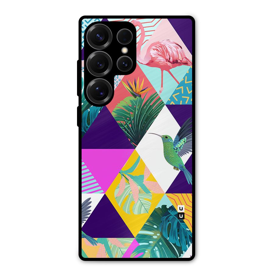 Multicolor Exotic Seamless Pattern Metal Back Case for Galaxy S25 Ultra