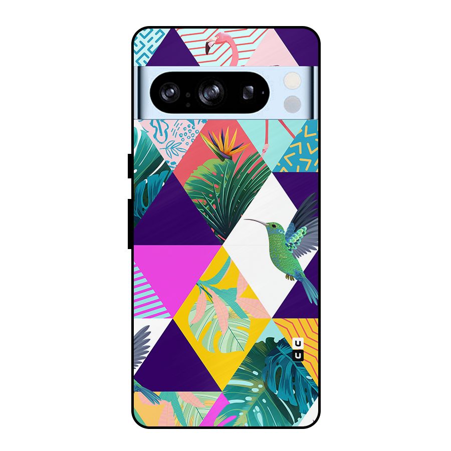 Multicolor Exotic Seamless Pattern Metal Back Case for Google Pixel 8 Pro