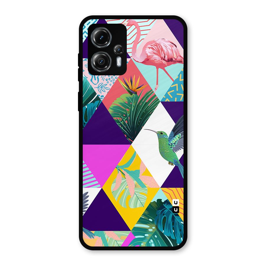 Multicolor Exotic Seamless Pattern Metal Back Case for Moto G13