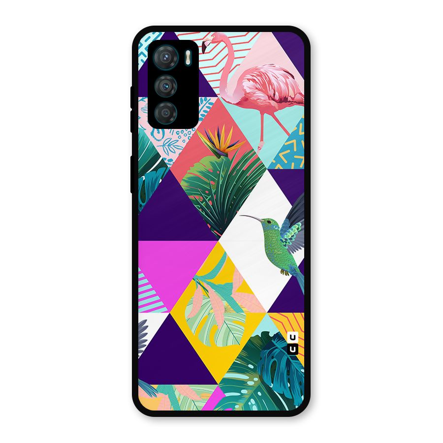 Multicolor Exotic Seamless Pattern Metal Back Case for Moto G42