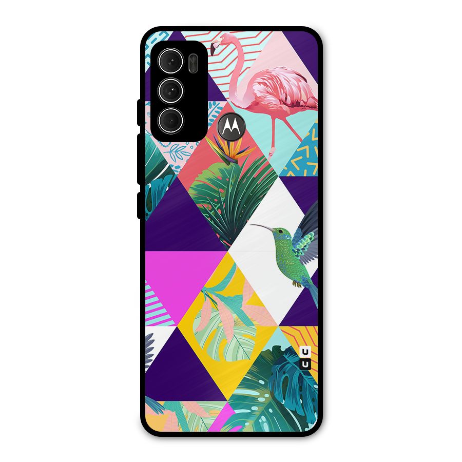 Multicolor Exotic Seamless Pattern Metal Back Case for Moto G60
