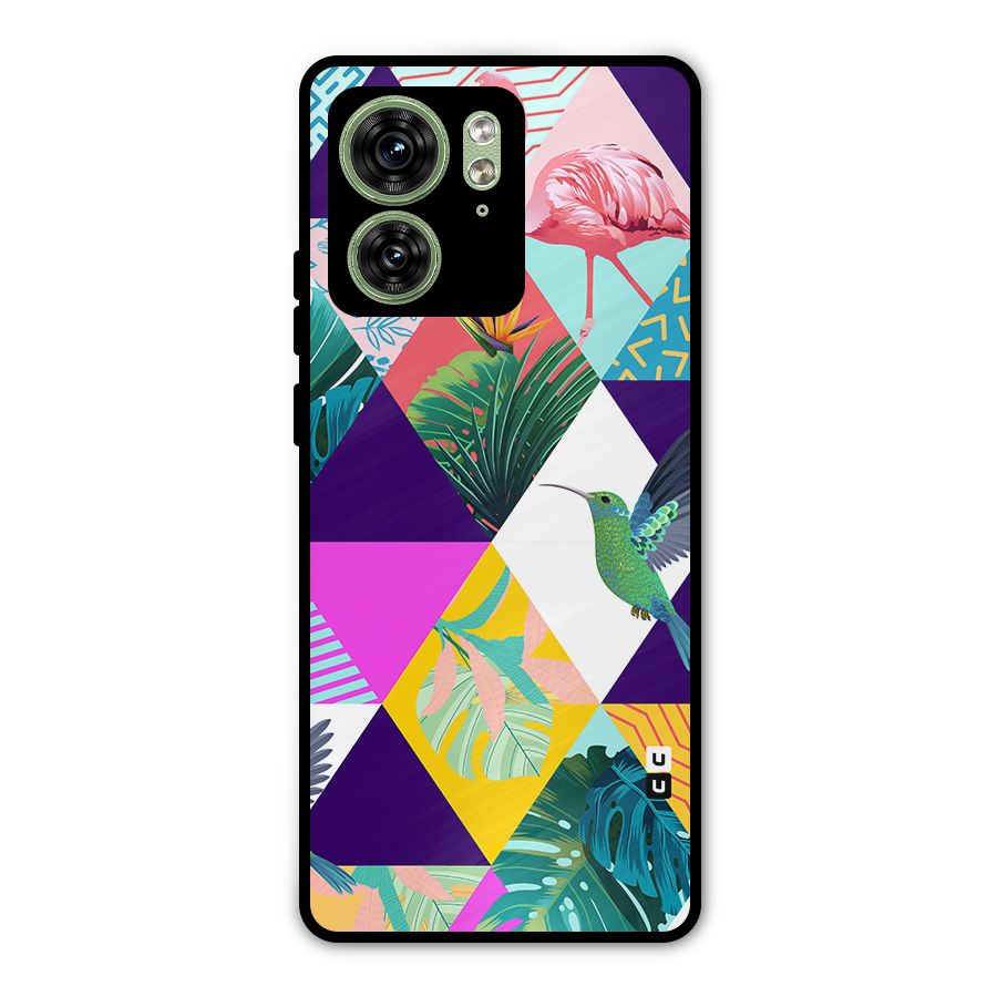 Multicolor Exotic Seamless Pattern Metal Back Case for Motorola Edge 40 5G