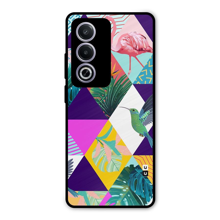 Multicolor Exotic Seamless Pattern Metal Back Case for Oppo A3 Pro