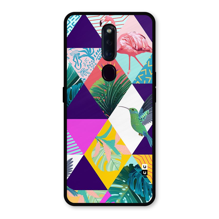 Multicolor Exotic Seamless Pattern Metal Back Case for Oppo F11 Pro