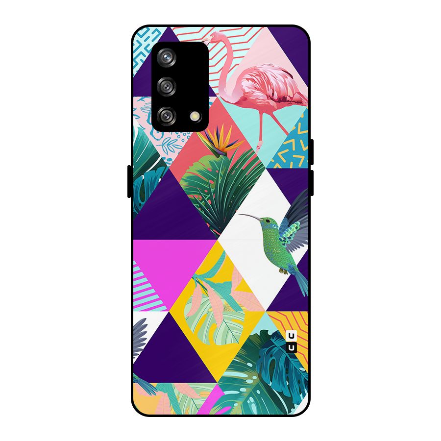 Multicolor Exotic Seamless Pattern Metal Back Case for Oppo F19