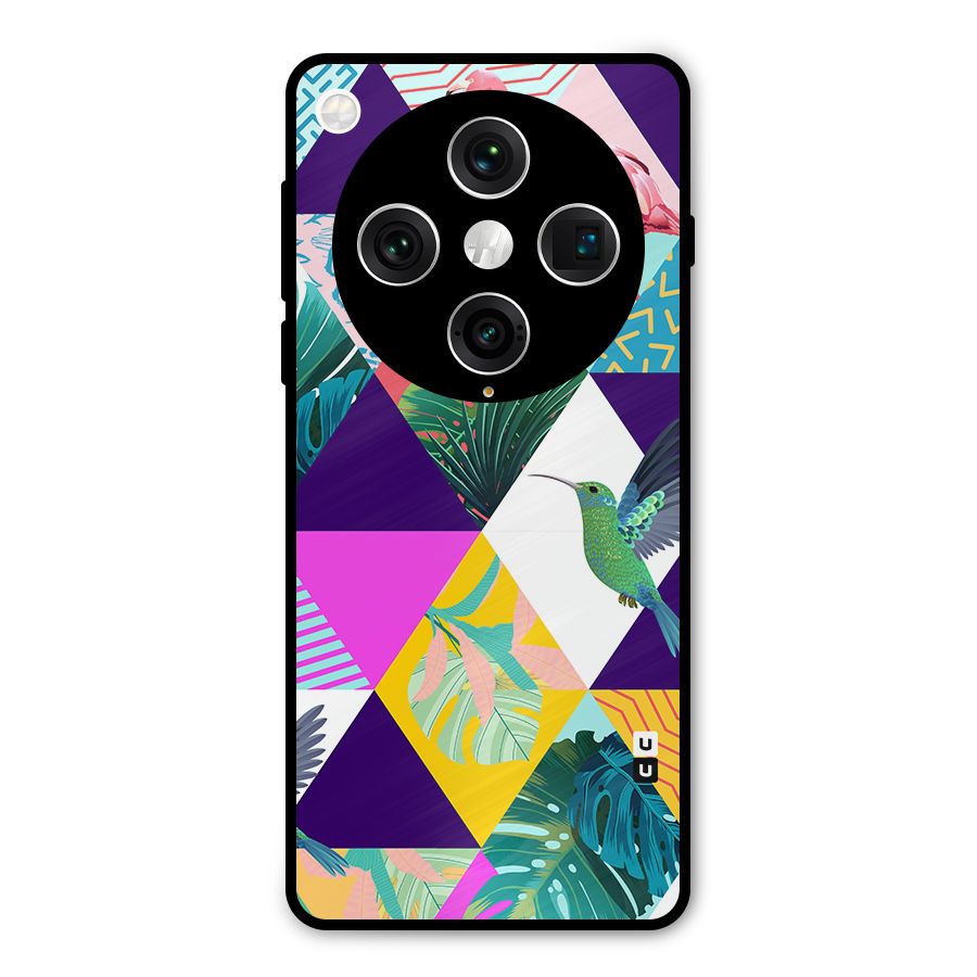 Multicolor Exotic Seamless Pattern Metal Back Case for Oppo Find X8 Pro