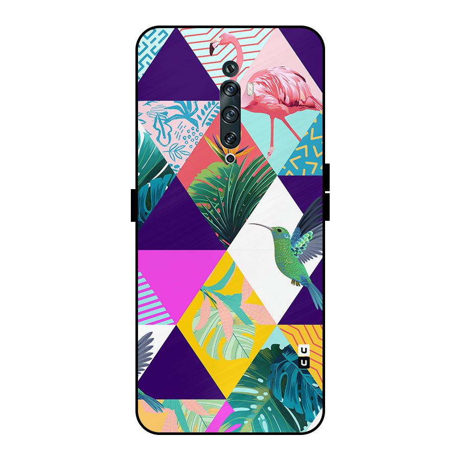 Multicolor Exotic Seamless Pattern Metal Back Case for Oppo Reno2 Z