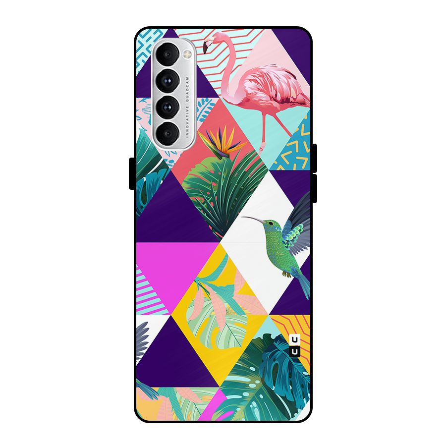 Multicolor Exotic Seamless Pattern Metal Back Case for Oppo Reno4 Pro