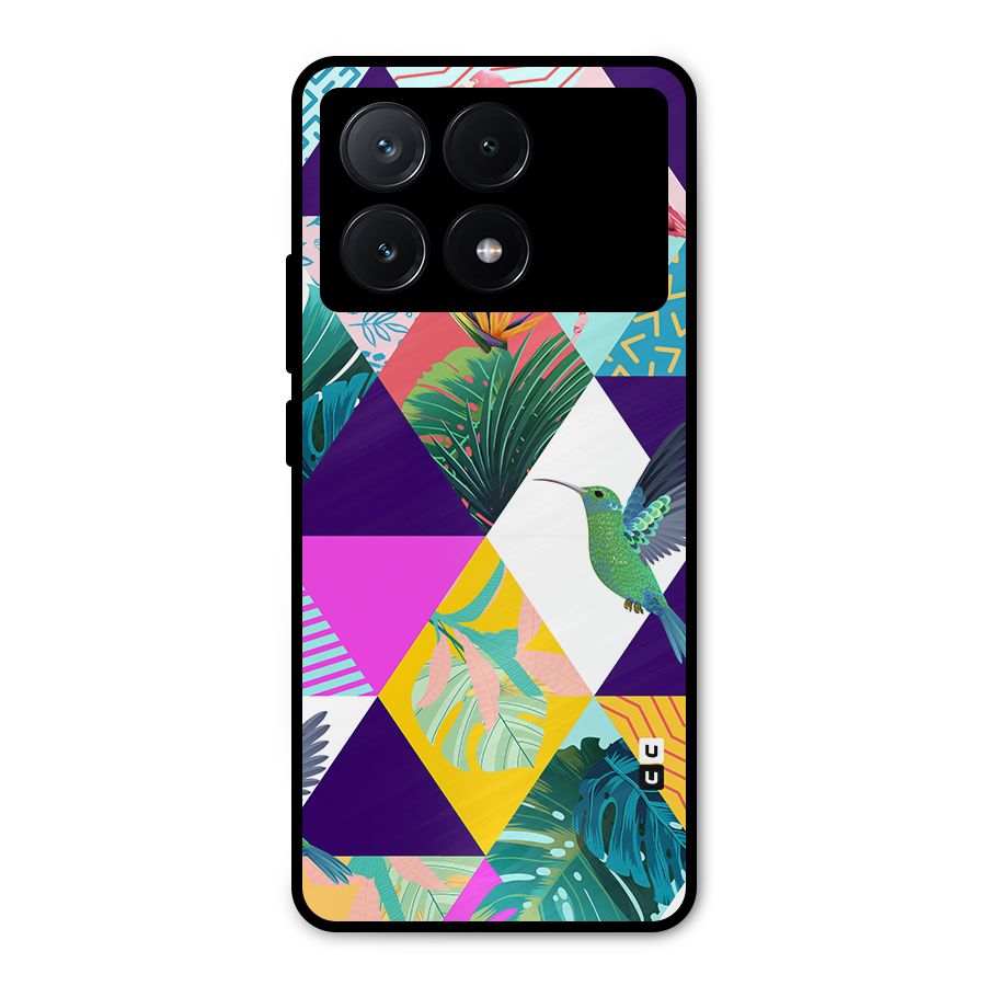 Multicolor Exotic Seamless Pattern Metal Back Case for Poco X6 Pro