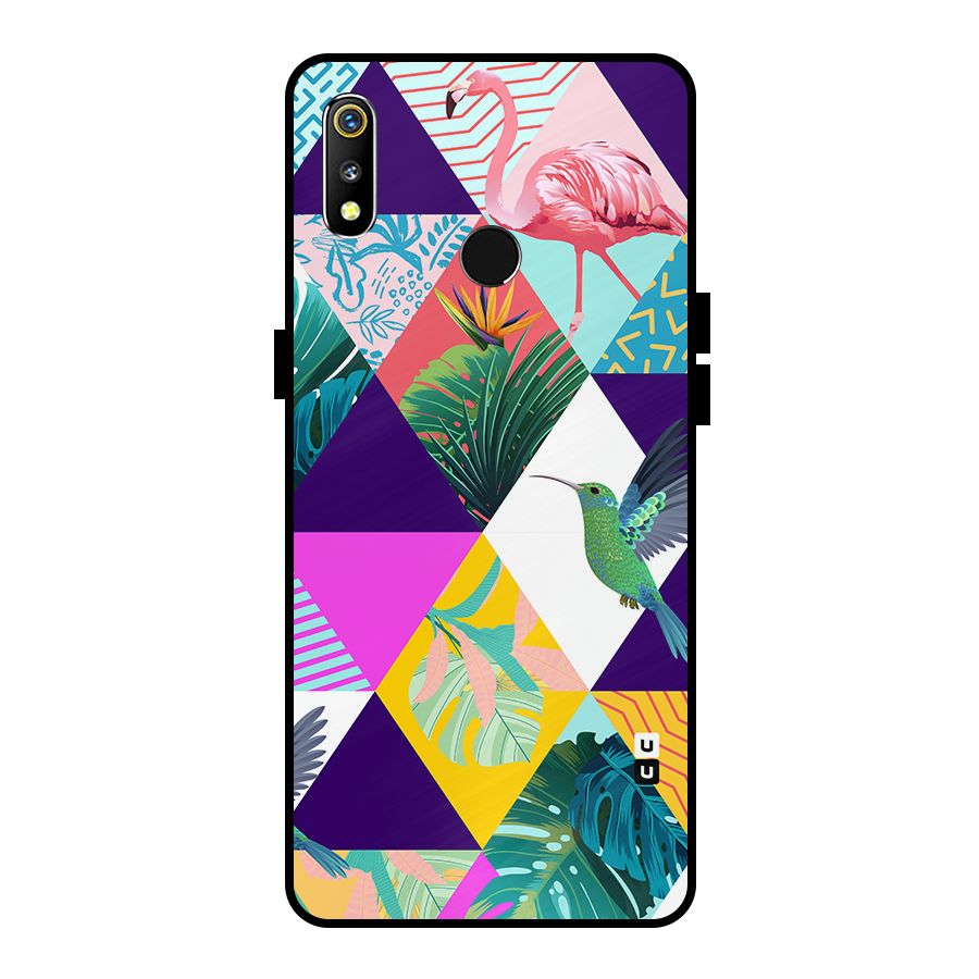 Multicolor Exotic Seamless Pattern Metal Back Case for Realme 3i
