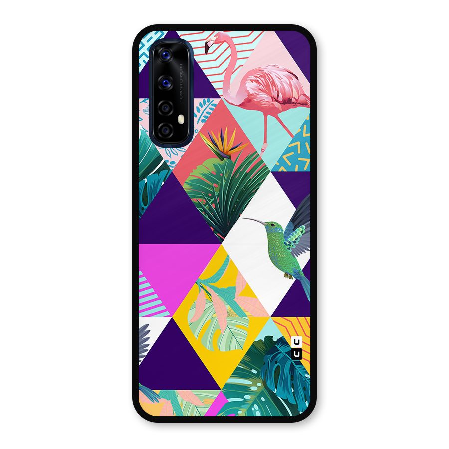 Multicolor Exotic Seamless Pattern Metal Back Case for Realme 7