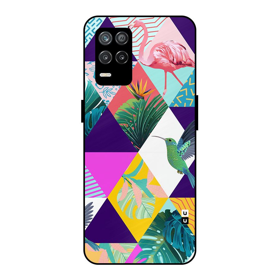 Multicolor Exotic Seamless Pattern Metal Back Case for Realme 8 5G