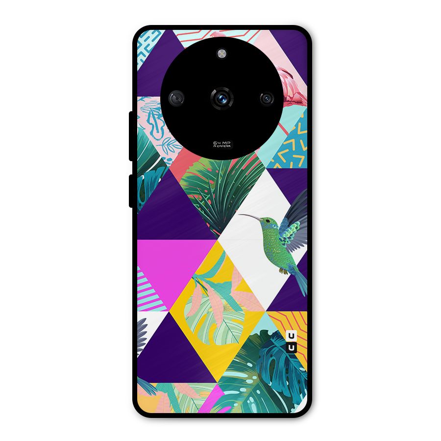 Multicolor Exotic Seamless Pattern Metal Back Case for Realme Narzo 60 5G